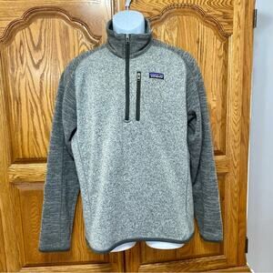 Patagonia Men's Better Sweater 1/4 Zip Fleece Nickel w/Forge Grey Sz Medium